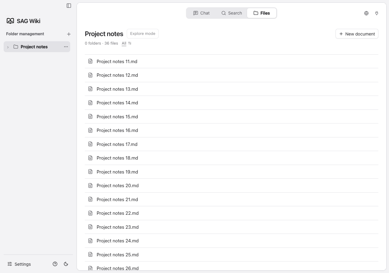 Folder title and filter remain visible while scrolling