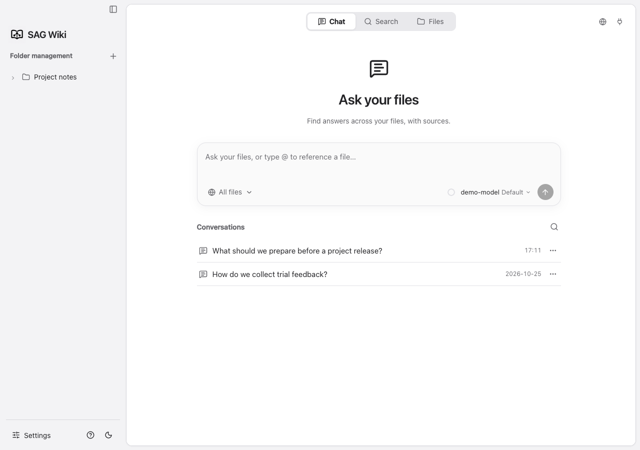 Help button at the bottom of the sidebar